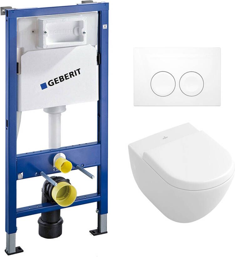 Geberit Complete UP100 set Villeroy en Boch Subway 2.0 met Delta drukplaat