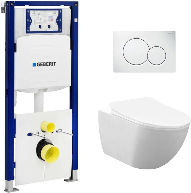 Geberit Complete UP320 set met Neuer Rimfree 1 met bidet sproeier