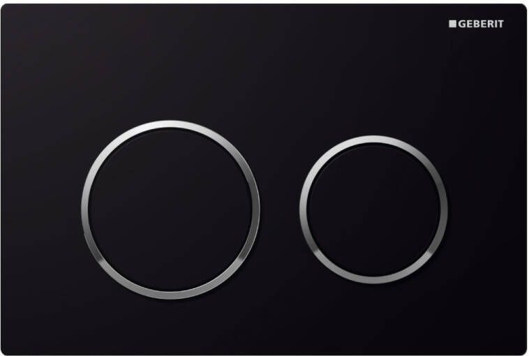 Geberit Omega20 bedieningplaat 2-toets spoeling frontbediening voor toilet 21.2x14.2cm zwart 115085KM1 - Foto 3