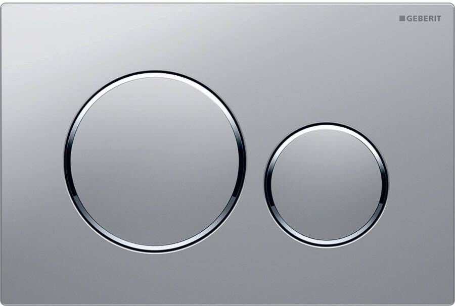 Geberit Sigma20 bedieningspaneel plaat mat chroom gelakt knoppen mat chroom gelakt randen glans chroom