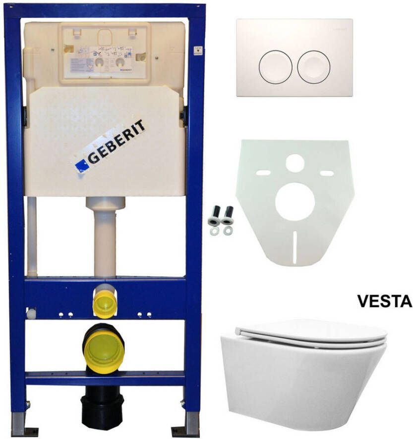 Geberit UP 100 Vesta wc+ Flatline zitt.+ Delta 25 wit