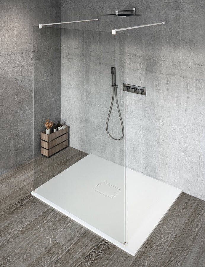 Gelco Vario inloopdouche vrijstaand helder glas 120x200 mat wit