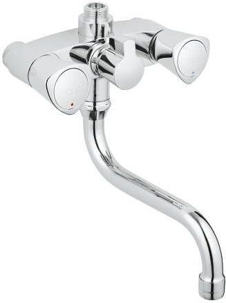 GROHE Costa S Douchemengkraan wand tweegreeps 2-gats omstelinrichting 120mm hart zonder koppelingen 150mm uitloop chroom - Foto 2