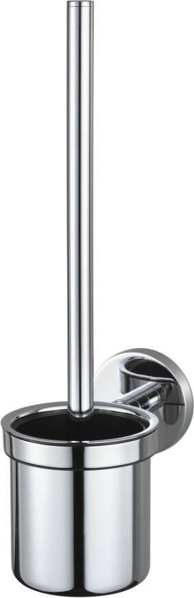 AQUALUX Pro2000 closetborstelgarnituur wandmontage verchroomd plat staf met inzet hxbxd 372x97x144mm chroom