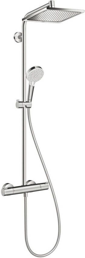HANS GROHE Hansgrohe Crometta E Douchecombinatie 240mm hoofddouche 350mm arm 1jet handdouche thermostaat schuifstuk slang chroom - Foto 2
