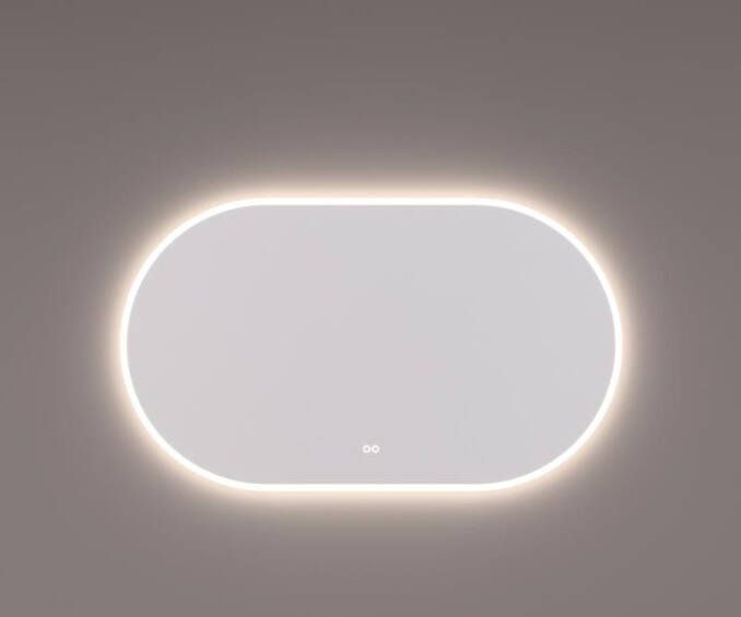 Hipp-Design spiegel ovaal-recht met LED verlichting 140x70