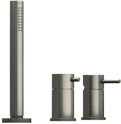 Douche Concurrent Badkraan Hotbath Archie Thermostatisch Inbouw Rond Geborsteld RVS 2 Greeps 3 Gats met Handdouche - Foto 3