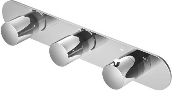 Hotbath Buddy B067 inbouw thermostaat met 2 stopkranen horizontale plaatsing geborsteld nikkel - Foto 3