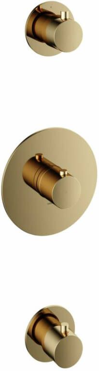 Hotbath Buddy CB007 inbouw thermostaatkraan met 2 stopkranen gepolijst messing