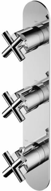 Hotbath Chap C066 inbouw thermostaat met 2 stopkranen geborsteld nikkel