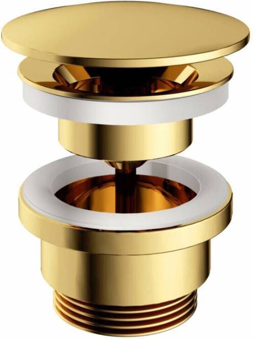 Hotbath Afvoerplug Cobber Always-Open met Schroef Rond Gepolijst Messing PVD - Foto 2