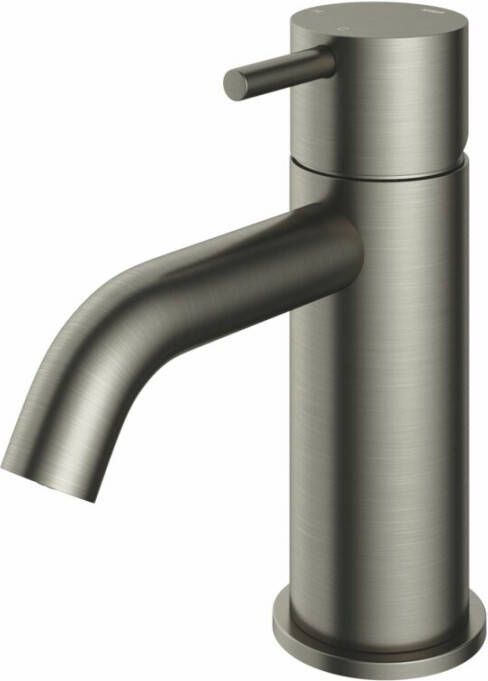 Hotbath Cobber 1-hendel wastafelmengkraan 14 3 cm hoog met gebogen uitloop van 10 7 cm geborsteld nikkel