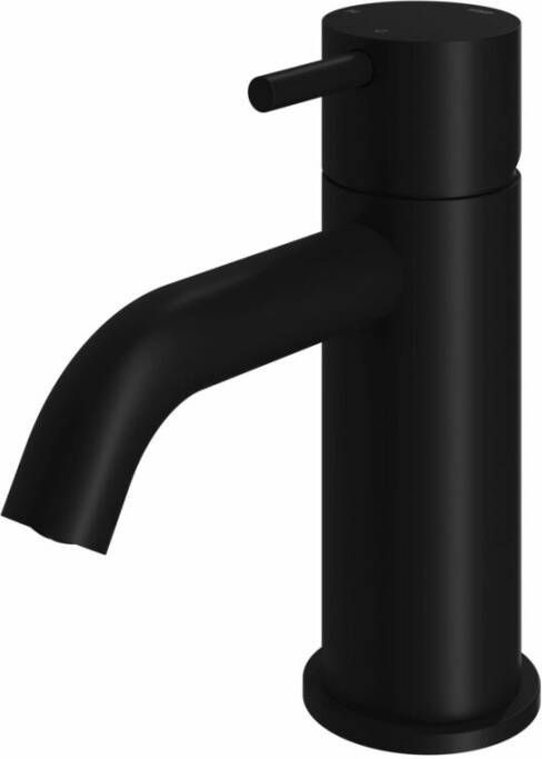 Hotbath Cobber 1-hendel wastafelmengkraan 14 3 cm hoog met gebogen uitloop van 10 7 cm mat zwart