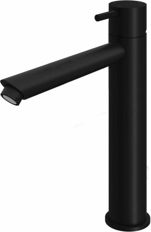 Hotbath Cobber ééhendel hoge wastafelmengkraan 28 6 centimeter hoog met rechte uitloop van 18 cm mat zwart - Foto 2