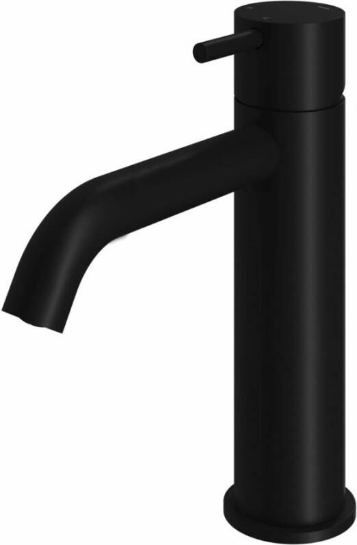 Hotbath Cobber 1-hendel wastafelmengkraan 21 6 cm hoog met gebogen uitloop van 13 5 cm mat zwart - Foto 2