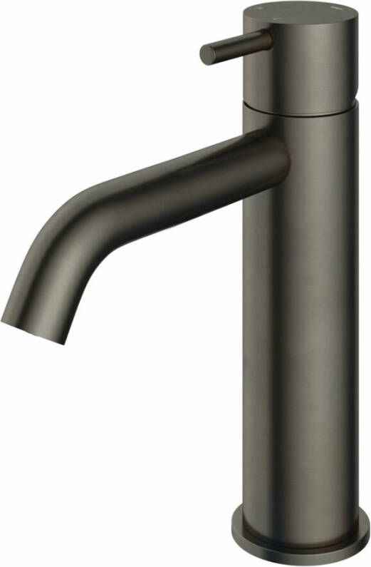 Hotbath Cobber 1-hendel wastafelmengkraan 21 6 cm hoog met gebogen uitloop van 13 5 cm verouderd ijzer - Foto 2