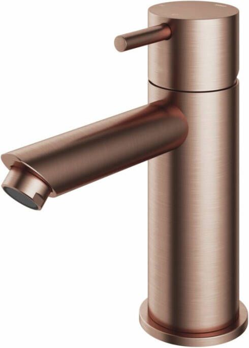 Hotbath Cobber 1-hendel wastafelmengkraan 14 3 cm hoog met rechte uitloop van 11 cm geborsteld koper PVD - Foto 2