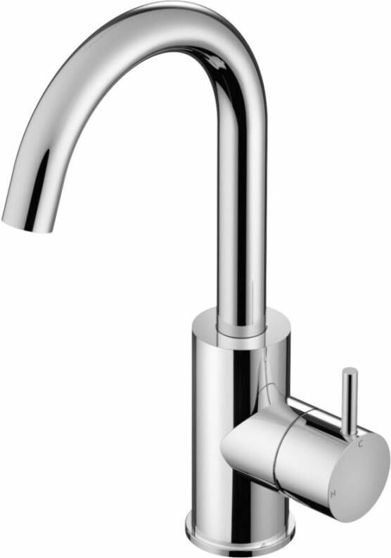 Hotbath Cobber 1-hendel wastafelmengkraan 27 8 cm hoog met draaibare uitloop van 13 5 cm chroom