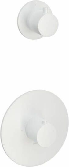 Hotbath Cobber CB012EXT afbouwdeel voor inbouw thermostaat met 1 stopkraan mat wit