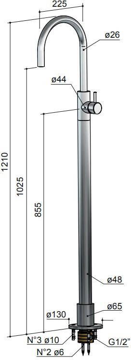 Hotbath Cobber CB078W vrijstaande wastafelmengkraan chroom