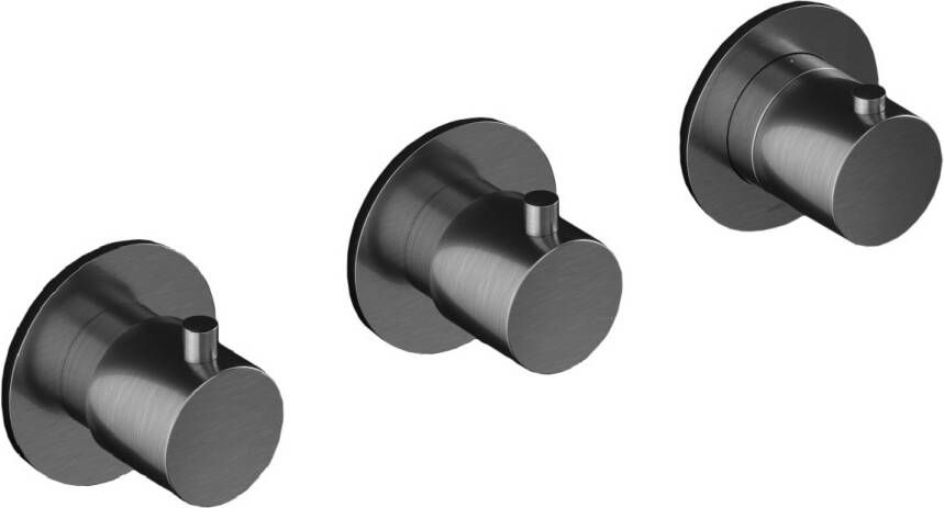 Hotbath Cobber afbouwdeel inbouw douche thermostaat met 2 stopkranen horizontale plaatsing geborsteld nikkel CB7067EXTGN - Foto 2