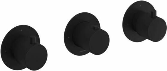 Hotbath Cobber afbouwdeel inbouw douche thermostaat met 2 stopkranen horizontale plaatsing mat zwart CB7067EXTBL - Foto 2