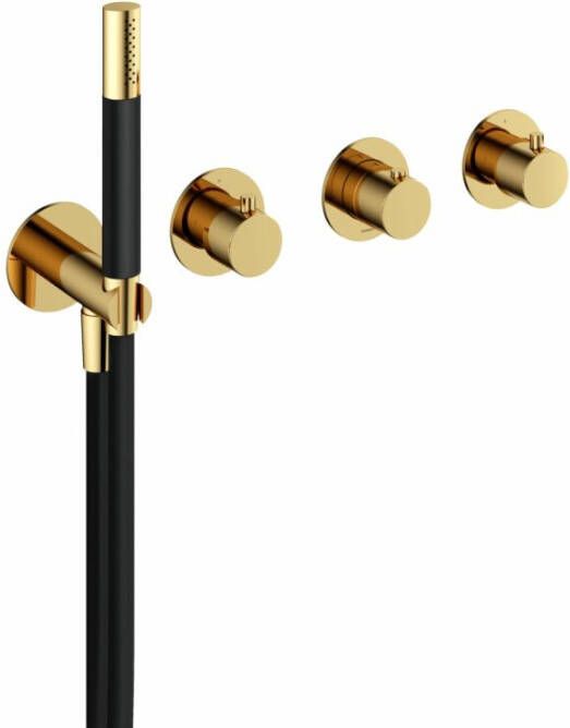 Hotbath Cobber afbouwdeel voor inbouwthermostaat geschikt voor bad douche zonder uitloop HBCB7071 gepolijst messing PVD - Foto 3