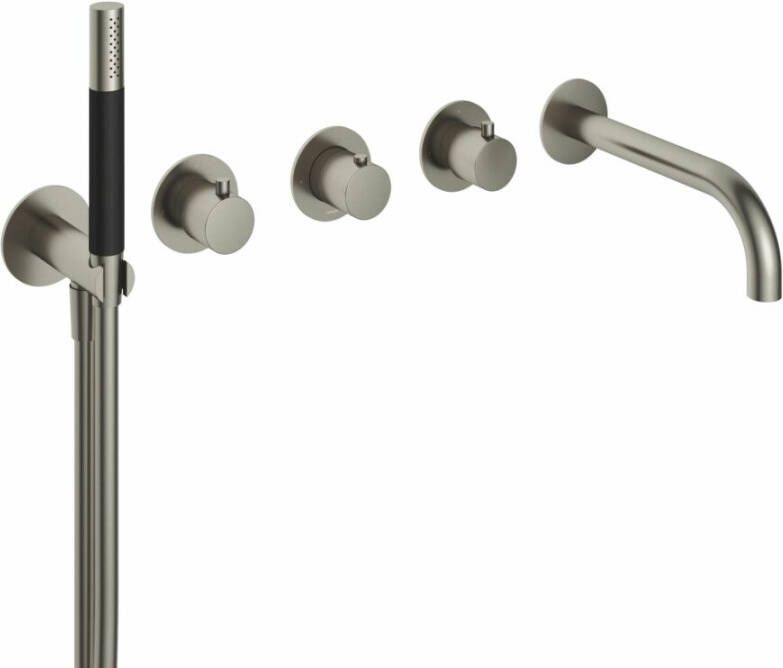 Hotbath Cobber afbouwdeel voor inbouwthermostaat geschikt voor bad douche met uitloop HBCB7072 geborsteld nikkel - Foto 2