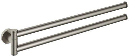 Hotbath Cobber handdoekhouder draaibaar voor 2 handdoeken geborsteld nikkel CBA15GN