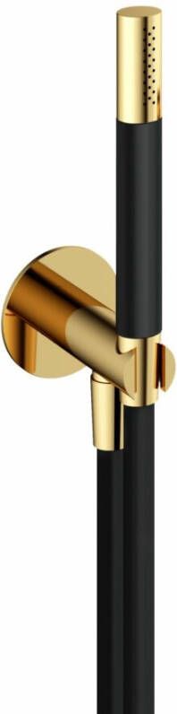 Hotbath Cobber Handdouche met wandsteun en Uitlaat Gepolijst Messing PVD M440NBP