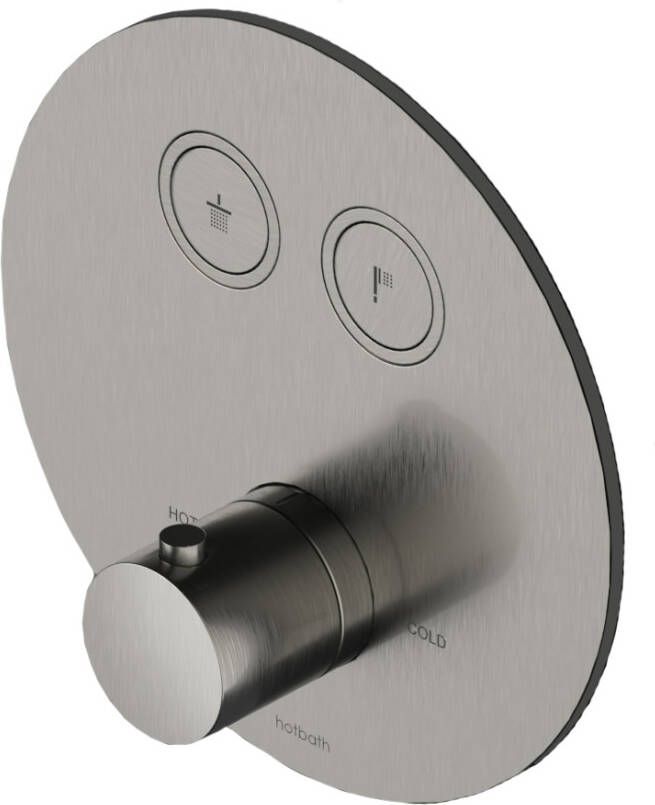 Hotbath Douchethermostaat Cobber Inbouw 2 Pushbuttons Rond Geborsteld Nikkel (excl. inbouwdeel) - Foto 2