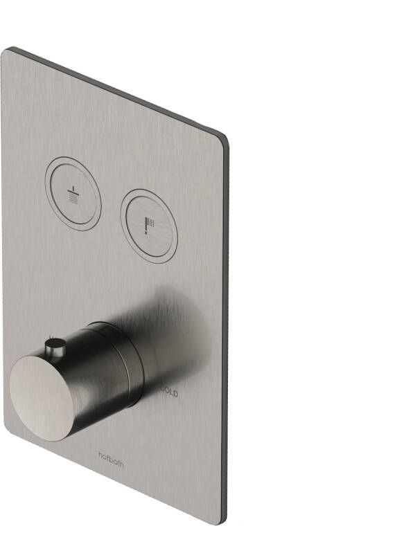 Hotbath Douchethermostaat Cobber Inbouw 2 Pushbuttons Vierkant Geborsteld Nikkel (excl. inbouwdeel) - Foto 2