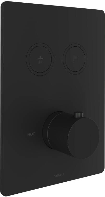 Hotbath Douchethermostaat Cobber Inbouw 2 Pushbuttons Vierkant Mat Zwart (excl. inbouwdeel) - Foto 2