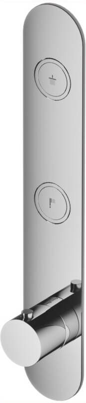 Hotbath Cobber afbouwdeel inbouwthermostaat met 2 pushbuttons verticale plaatsing geborsteld messing (goud) PVD PB066EXTBBP - Foto 4