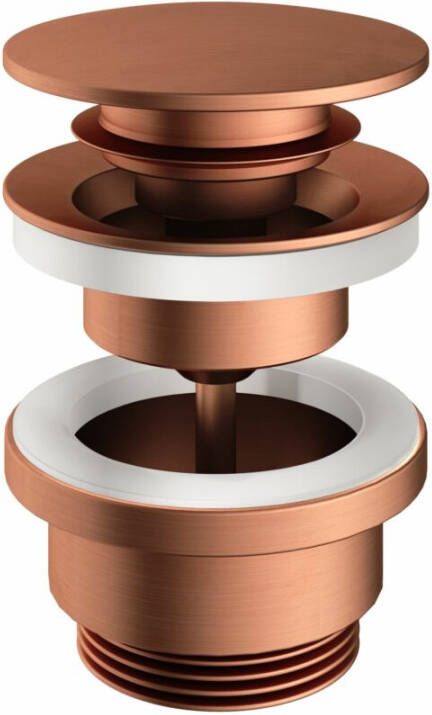 Hotbath Clickwaste Cobber Afvoerplug met Schroef Rond Geborsteld Koper Living Colours