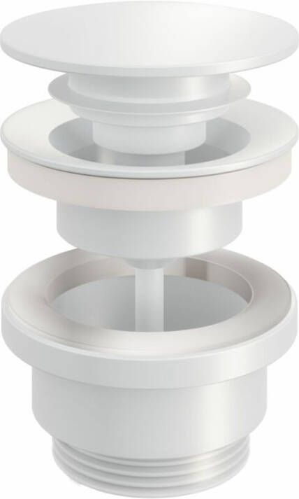 Hotbath Clickwaste Cobber Afvoerplug met Schroef Rond Mat Wit