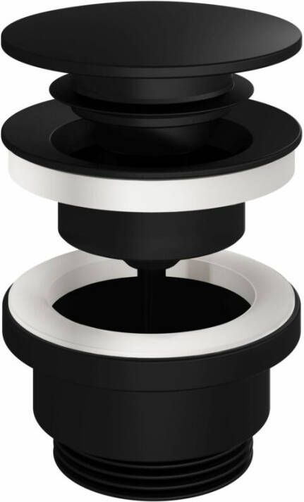 Hotbath Clickwaste Cobber Afvoerplug met Schroef Rond Mat Zwart