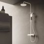 Doucheset Hotbath Cobber Opbouw 20cm Rond Mat Wit Thermostaatkraan Glijstang Regendouche en Handdouche 2 Greeps - Thumbnail 1