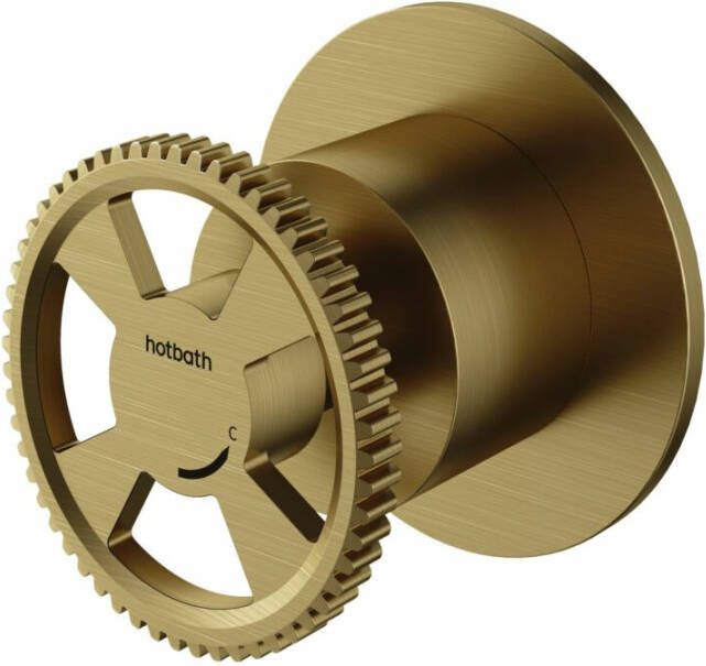 Hotbath Cobber @work losse ronde greep voor inbouw stopkraan koud geborsteld messing PVD