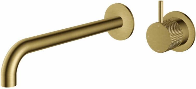 Hotbath Cobber X CX005-25 inbouw wastafelmengkraan 25 cm geborsteld messing PVD