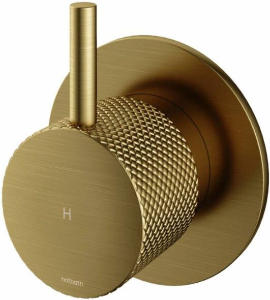 Hotbath Cobber X losse ronde greep voor inbouw stopkraan warm geborsteld messing PVD - Foto 2