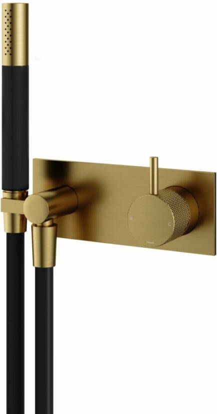 Hotbath Cobber X CX027 inbouw douchemengkraan met handdouche en slang geborsteld messing PVD