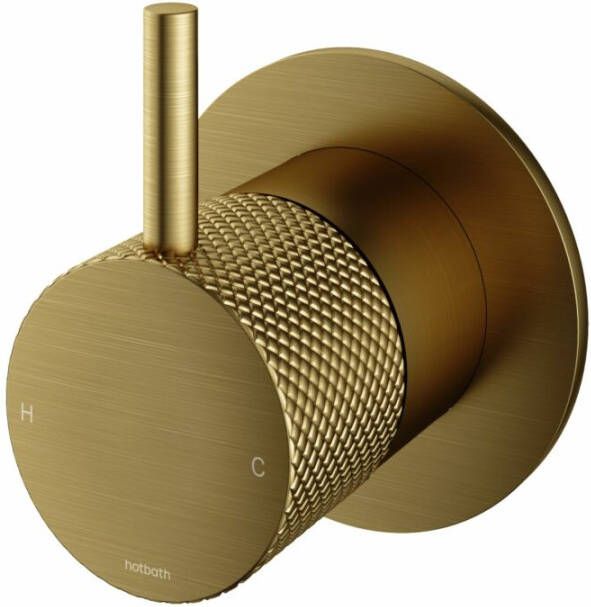 Hotbath Cobber X losse greep voor inbouw douchemengkraan 7 cm geborsteld messing PVD - Foto 2