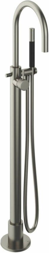 Hotbath Cobber X staande badmengkraan met staafhanddouche en doucheslang 105 5 x 22 5 cm geborsteld nikkel - Foto 2