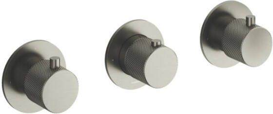 Hotbath Cobber X CX7067 inbouw thermostaat met 2 stopkranen geborsteld nikkel