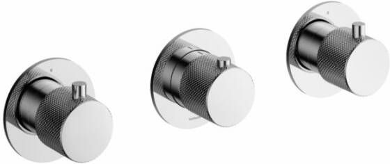 Hotbath Cobber X CX7067EXT afbouwdeel inbouw douchethermostaat met 2 stopkranen horizontaal verticaal chroom