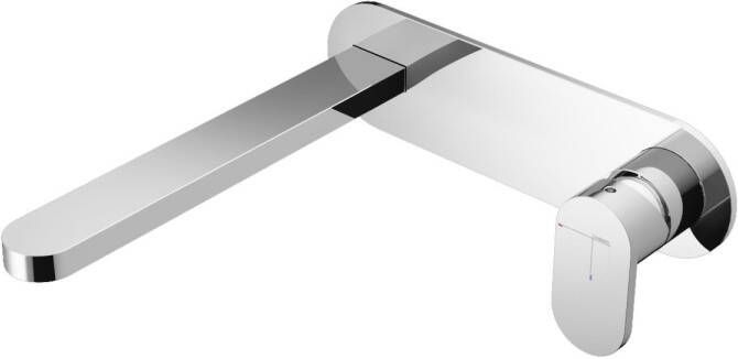 Hotbath Friendo inbouw wastafelmengkraan met inbouwdeel cascade uitloop kantelbare perlator en omstel geborsteld nikkel F006GN - Foto 2