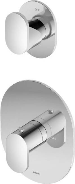 Hotbath Friendo inbouwthermostaat met 1 stopkraan inbouw thermostatisch geborsteld nikkel F012GN - Foto 3