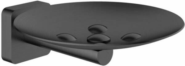 Hotbath Gal zeepschaal wandmodel 4 x 11 x 13 3 cm geborsteld gunmetal PVD