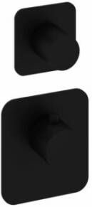 Hotbath Gal afbouwdeel voor High Flow thermostaat met 1 stopkraan horizontaal verticaal mat zwart - Foto 2